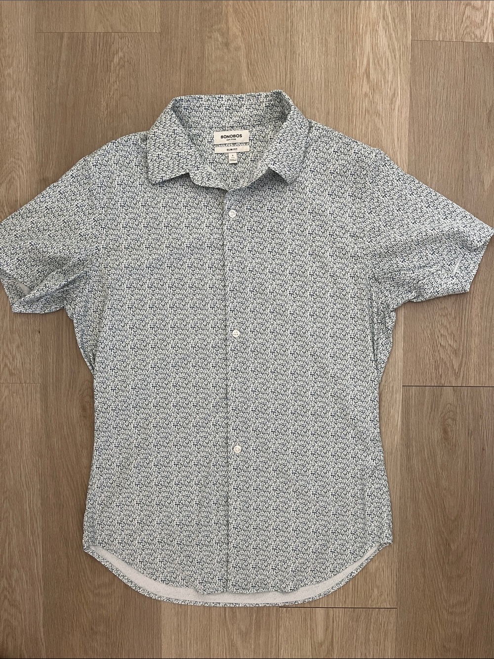 Bonobos Slim Palm Trees Short Sleeve Button-Down Shirt - Men’s Small